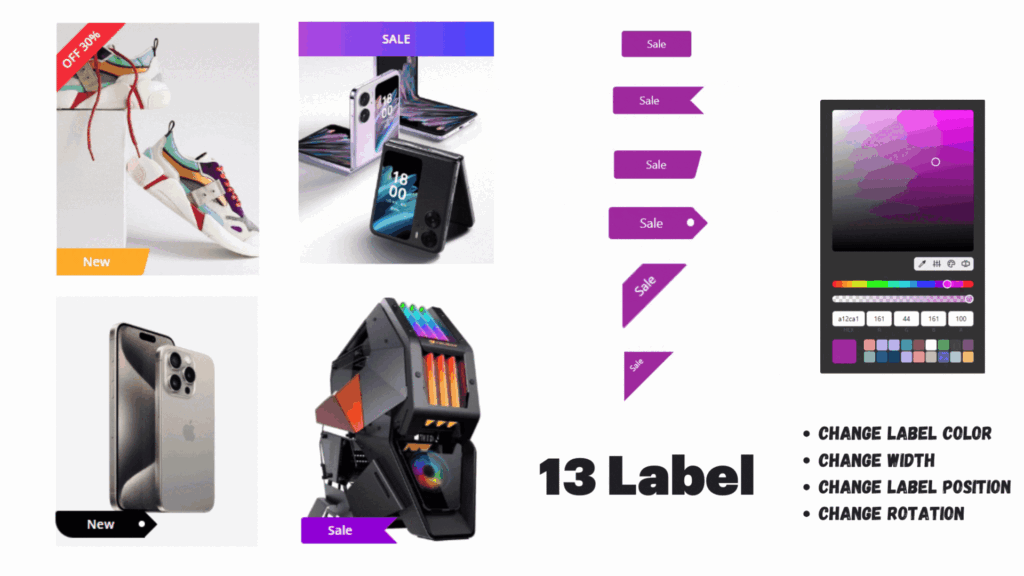 CSS Labels Options in Woocommerce