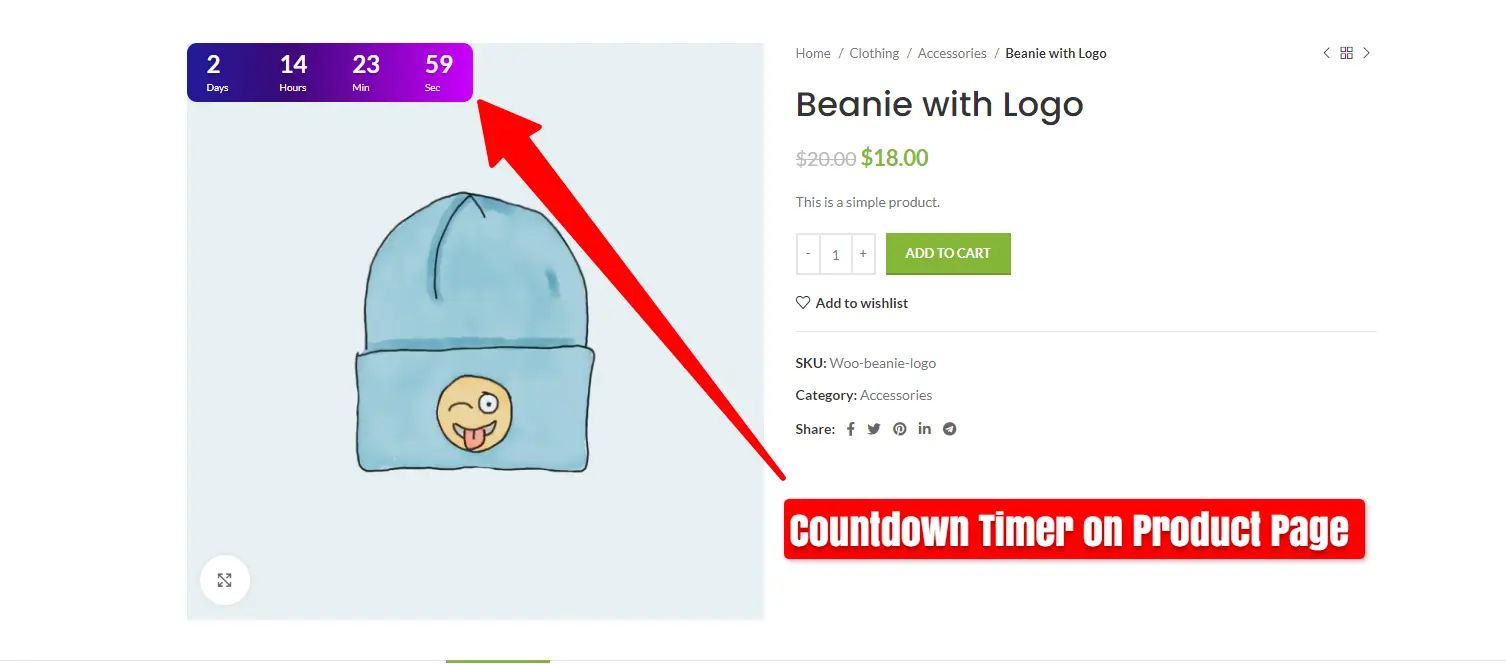 Countdown Timer on the Product Page