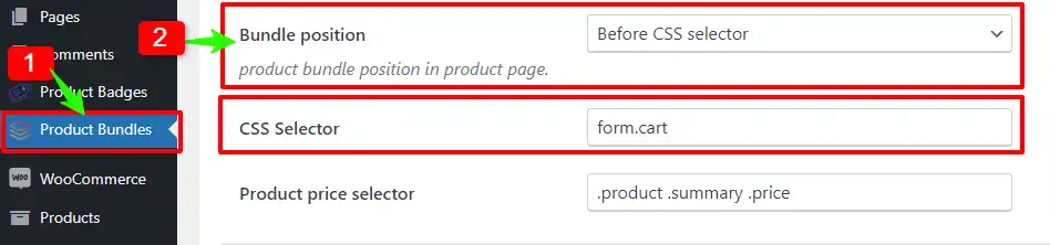Position of WooCommerce Bundled Products