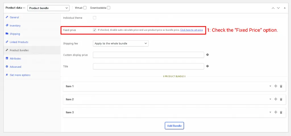 products fixed price of WooCommerce Bundled Products