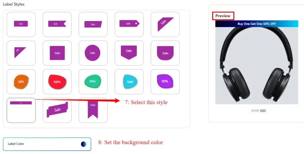 WooCommerce product label styles