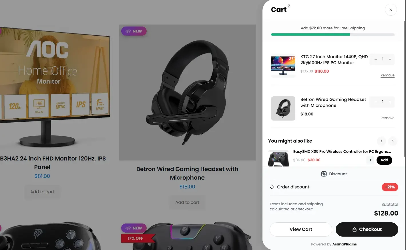 Woocommerce Side Cart Free Shipping Bar