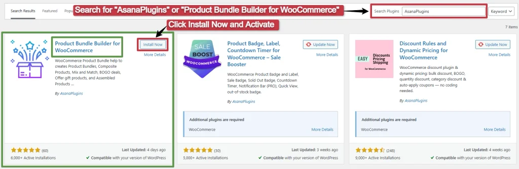 Install product bundles for woocommerce